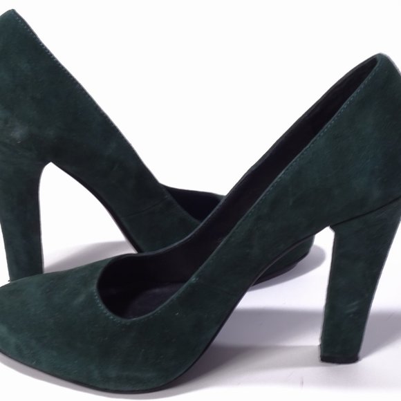 THEYSKENS' THEORY  Forest Green Suede Pumps  Size 37 (7) Sachin and Babi - Picture 1 of 10